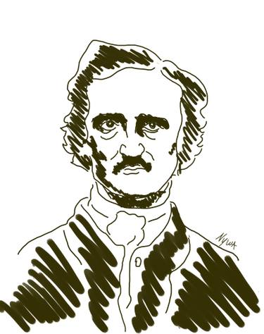 375x474 edgar allan poe drawing