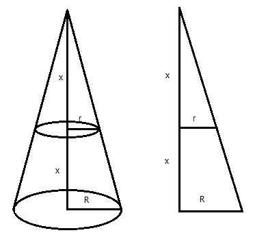 373x343 A Cone Is Divided Into Two Parts