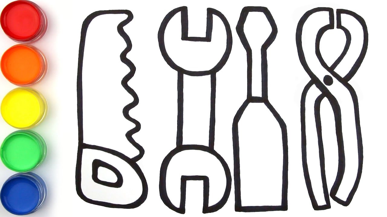 1280x720 Coloring Toy Repair Tools For Kids And Drawing Video For Toddlers
