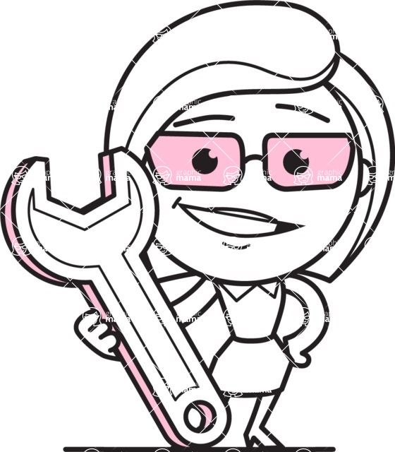 560x640 Flat Linear Business Woman Cartoon Vector Character Aka Val