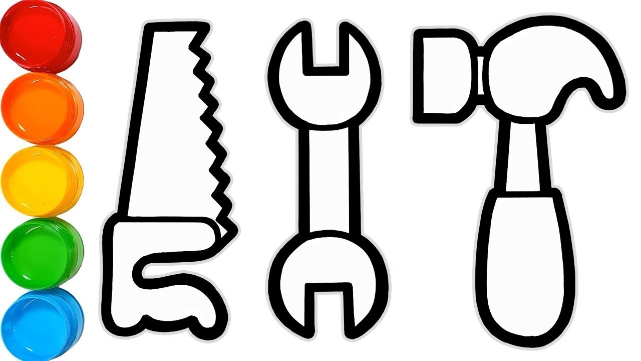 1280x720 repair tools drawing and coloring pages for kids repair tools