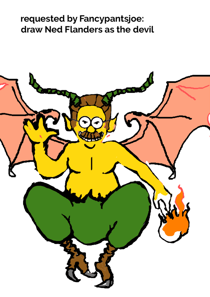 728x1030 Drawing Request Ned Flanders As The Devil