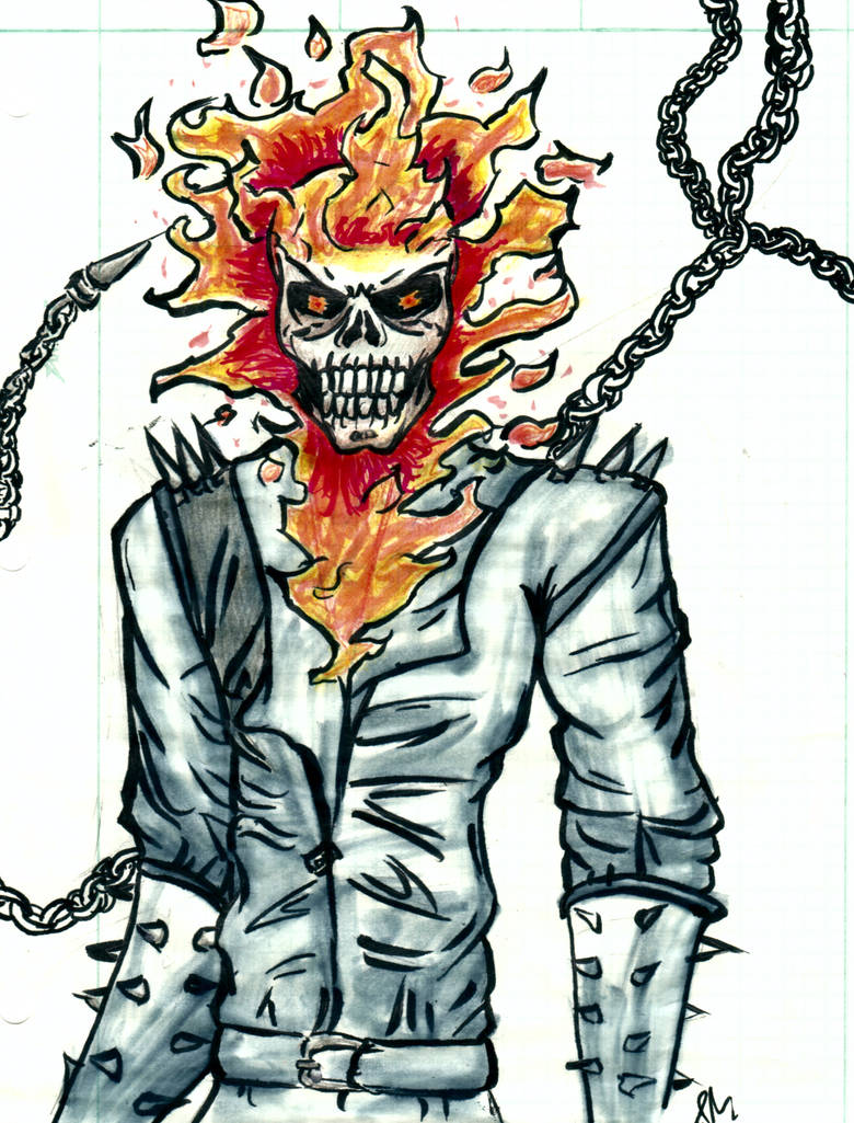 780x1025 Ghost Rider Marker Drawing