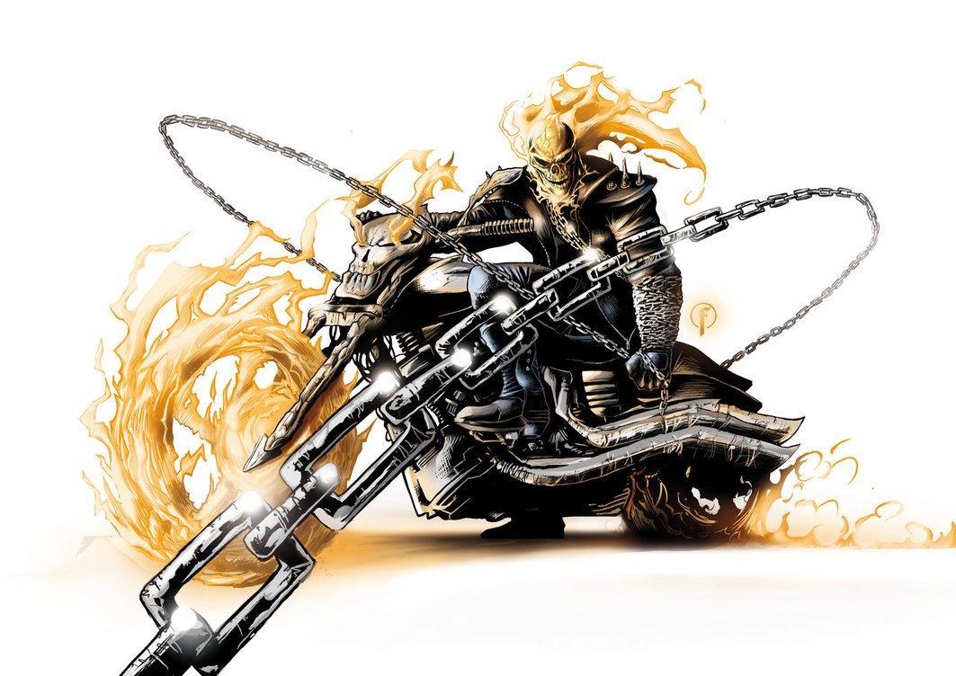 1063x752 Ghost Rider Clipart Bike Drawing
