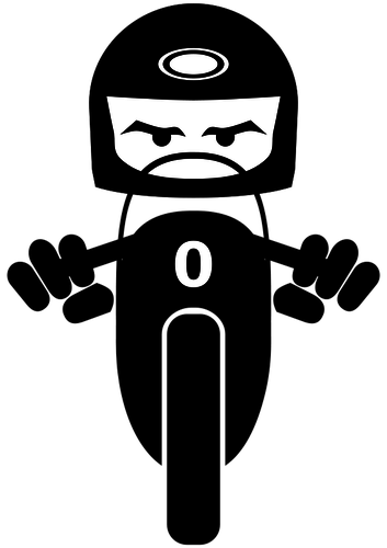 353x500 motorbike rider vector drawing