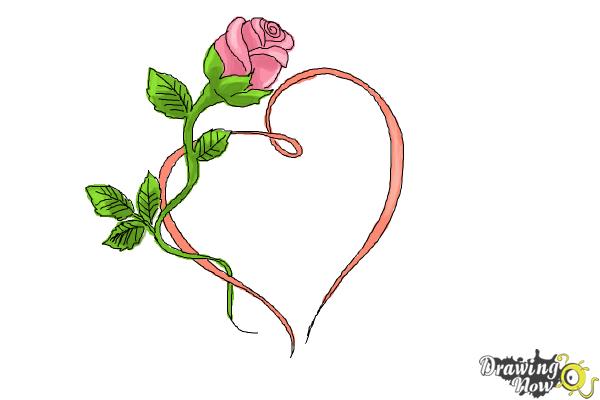 600x400 How To Draw A Rose With A Heart