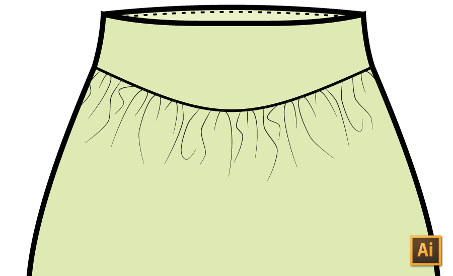 900x550 how to draw ruffles, ruching gathers in illustrator with a brush