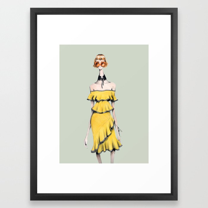 700x700 rebecca in ruffles framed art print