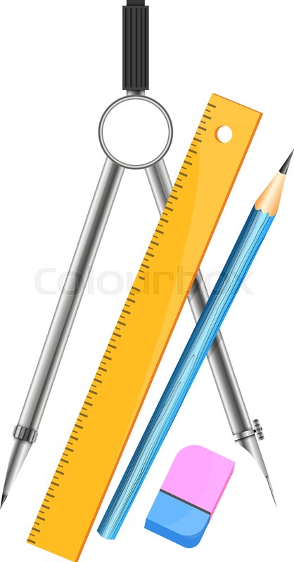 418x800 Compasses For Drawing, Ruler And Stock Vector Colourbox