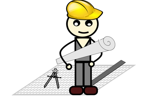 500x337 Vector Drawing Of Architect With Compass And Ruler
