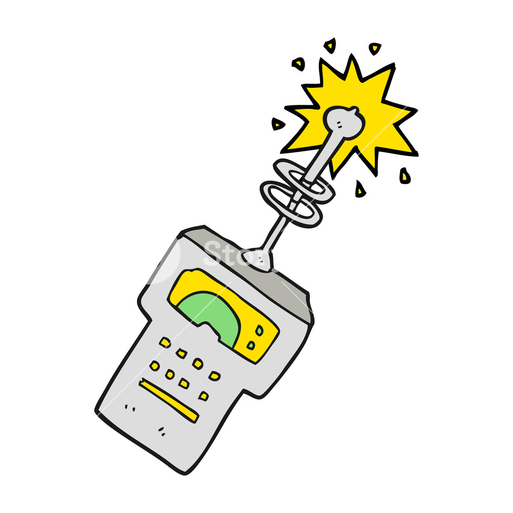 1000x1000 freehand drawn cartoon futuristic scanner royalty free stock image