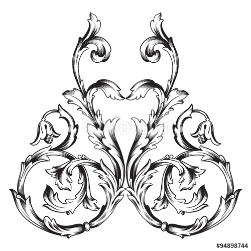 500x500 Damask Clipart Scrollwork
