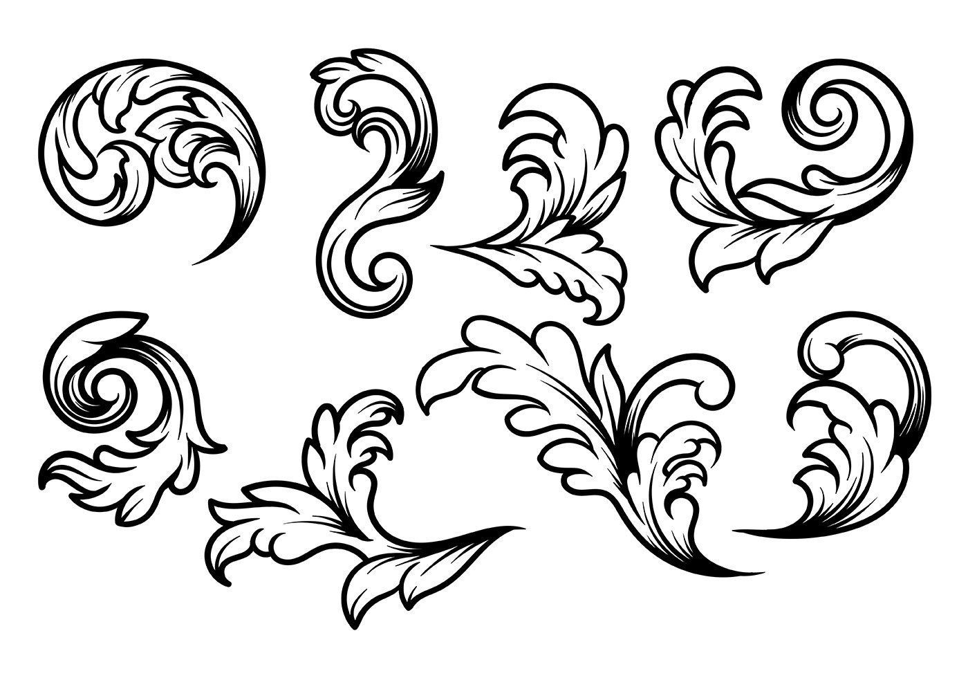 1400x980 Acanthus Free Vector Art
