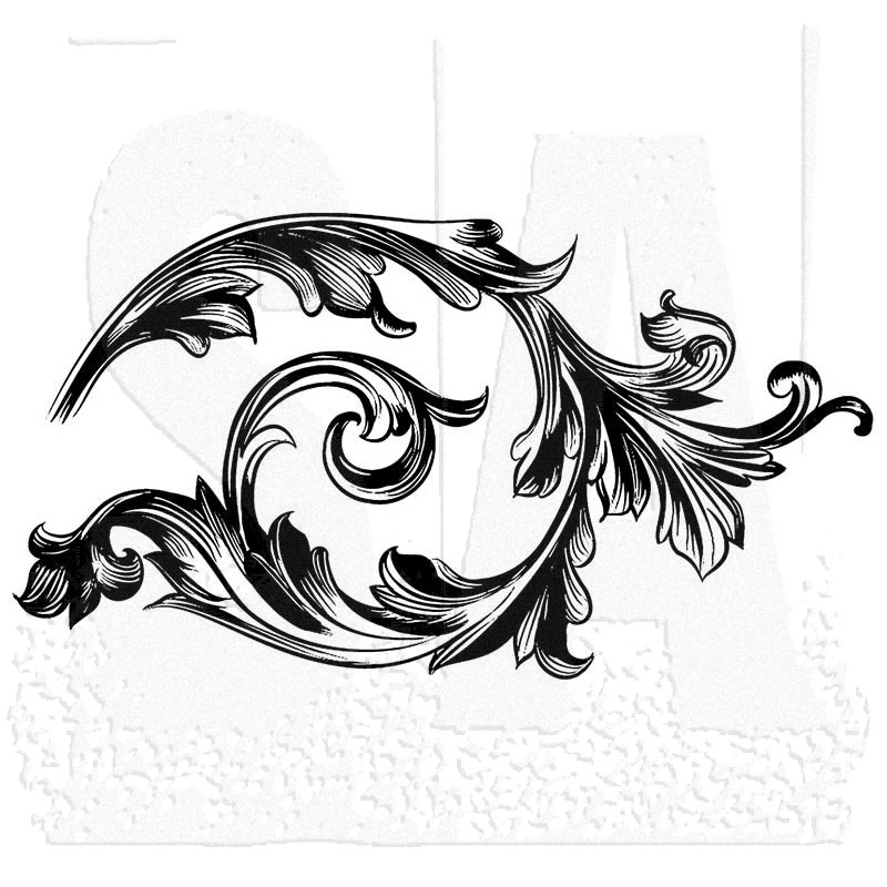 800x800 Tim Holtz Wood Mounted Stamp Scrollwork