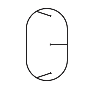 386x368 Delway Brass Type G Shower Curtain Rail