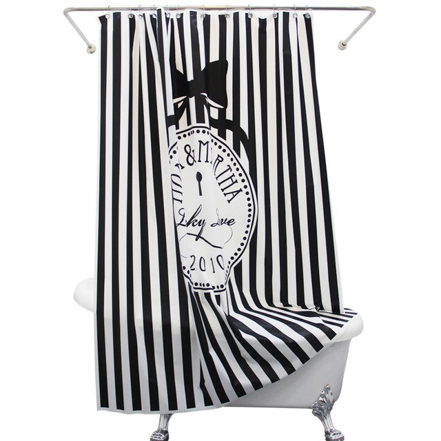 640x640 Lovely Design Love Shower Curtain Black And White Stripe