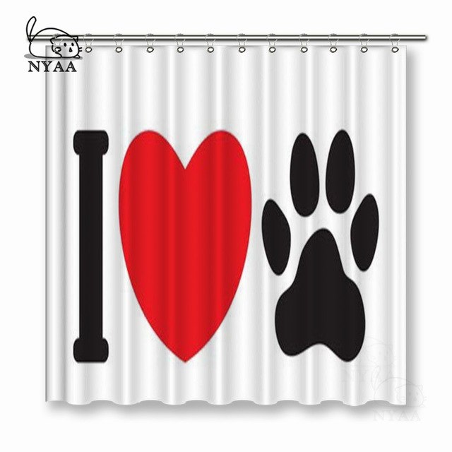 640x640 Nyaa I Love Dogs Shower Curtains Waterproof Polyester Fabric