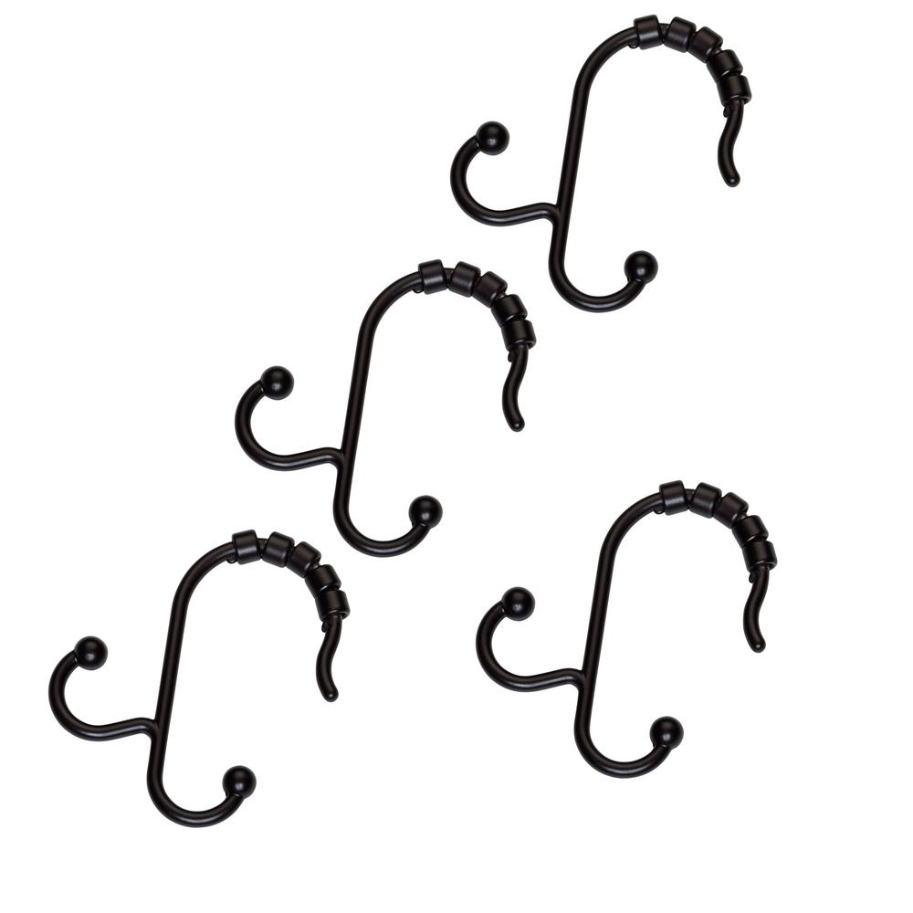 1000x1000 Zenna Home Neverrust Aluminum Double Roller Shower Hooks In Bronze