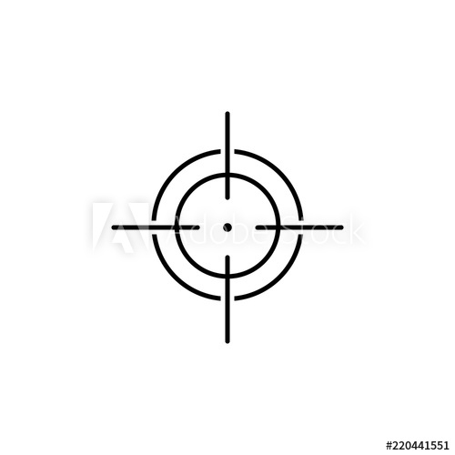 500x500 target icon, sight sniper symbol line icon