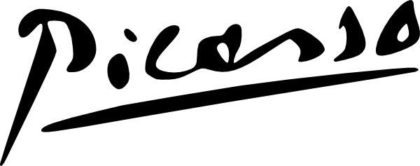 600x237 Picasso Signature Clip Art Free Vector In Open Office Drawing