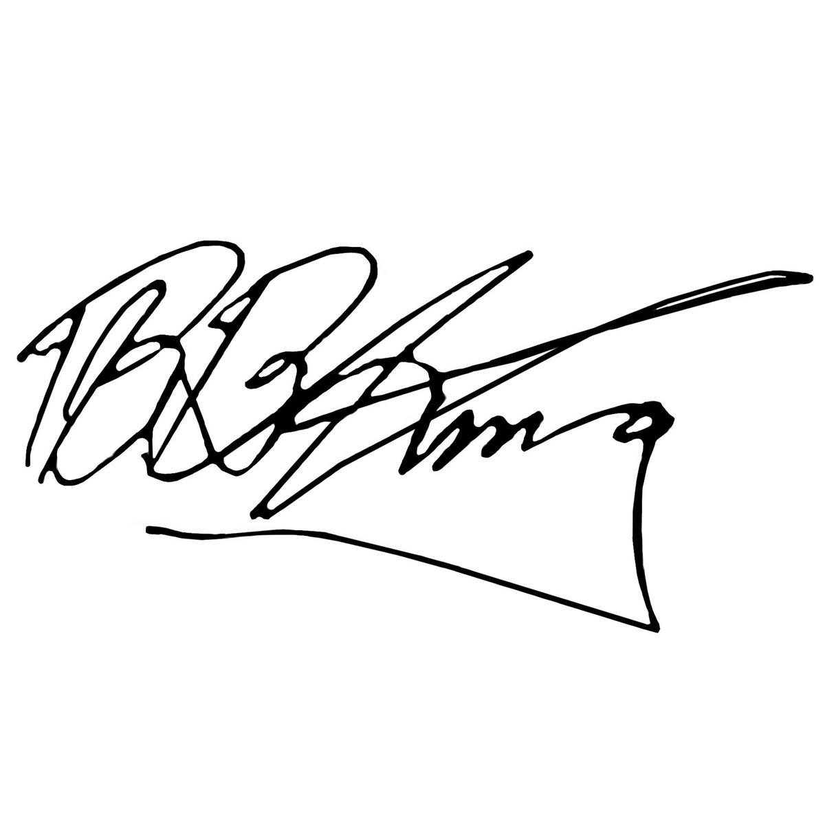 1200x1201 bb king signature headstock waterslide decal
