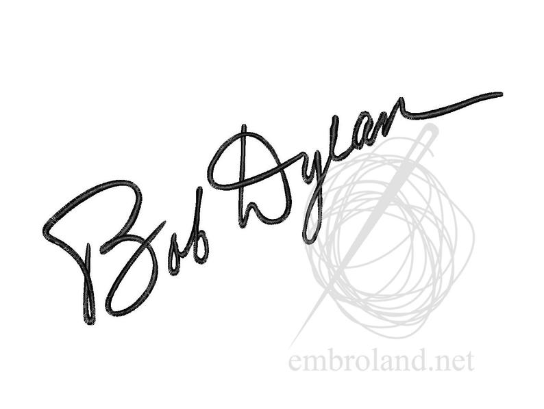 794x598 bob dylan signature autograph machine embroidery design etsy