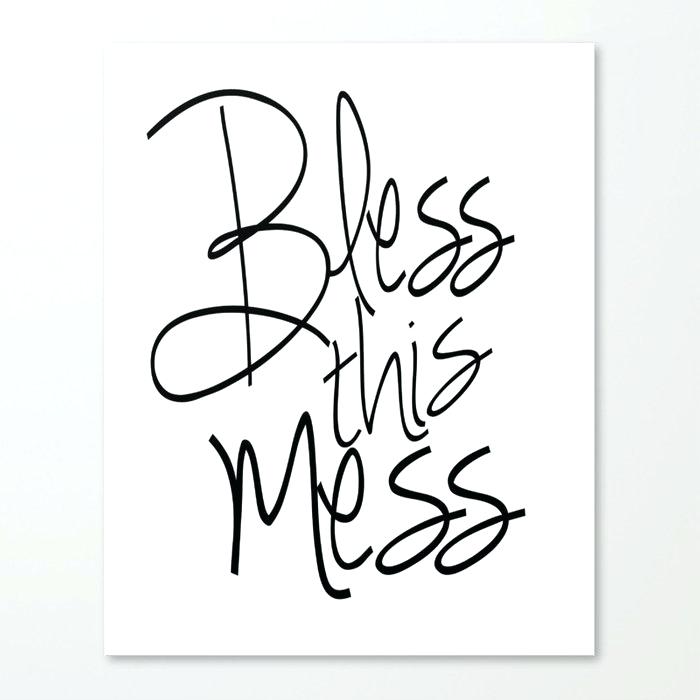 700x700 bless this mess sign metal