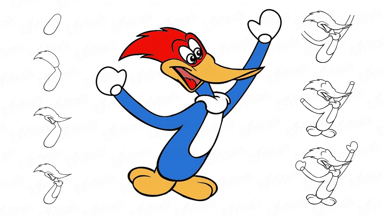 1300x731 How To Draw Woody Woodpecker From The Cartoon