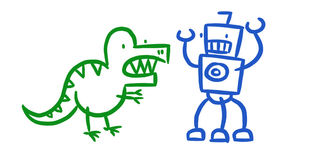 604x310 dinosaurs vs robots drawing workshop highland park public library