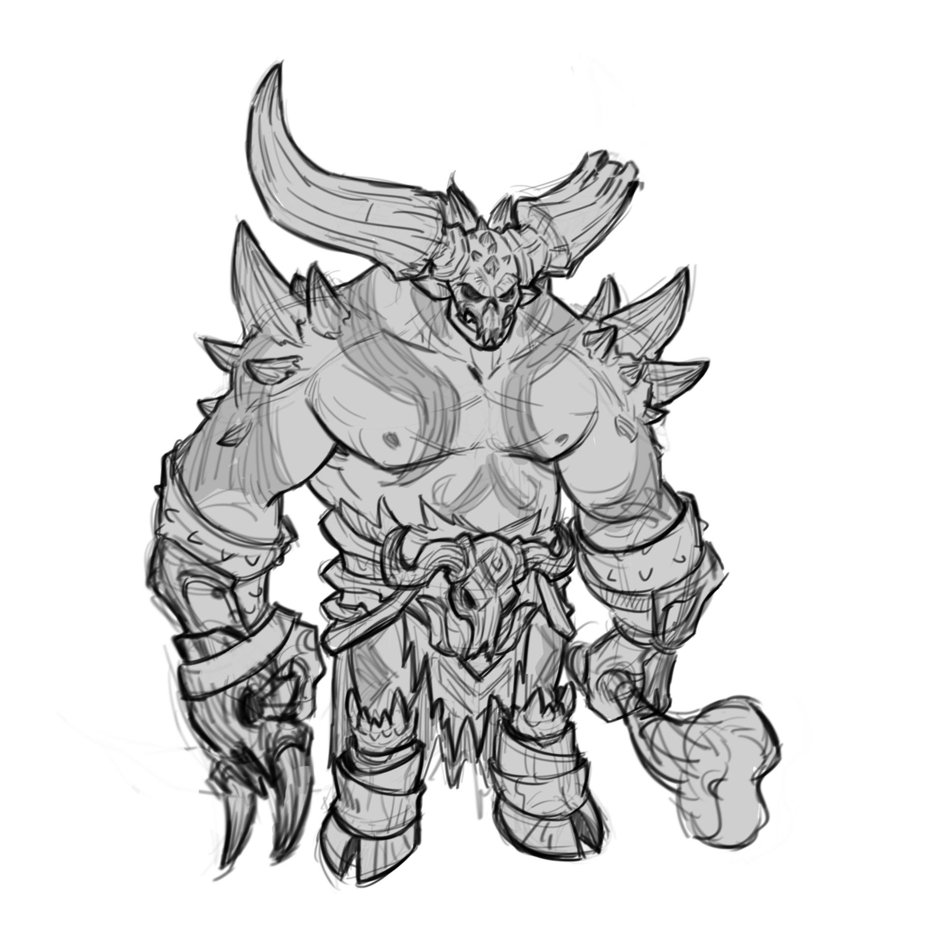 1920x1920 Demon Drawing Skin For Free Download