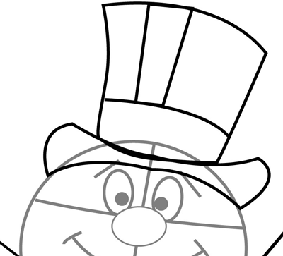400x363 How To Draw Frosty The Snowman Step