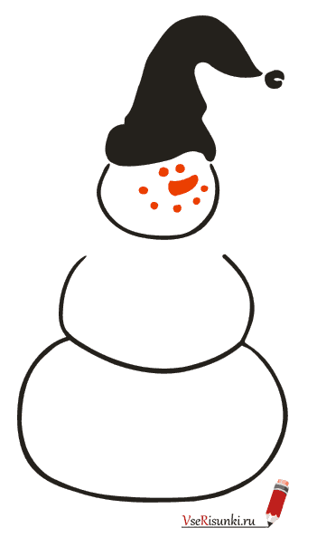351x604 how to draw a snowman in stages