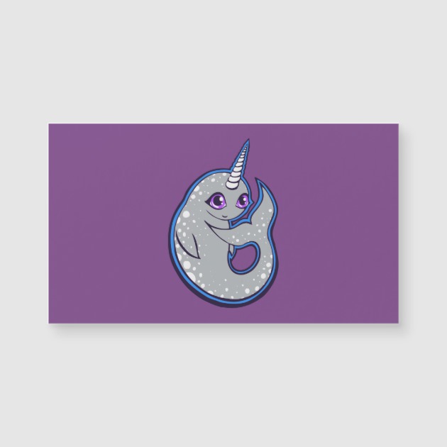 630x630 Gray Narwhal Whale With Spots Ink Drawing Design