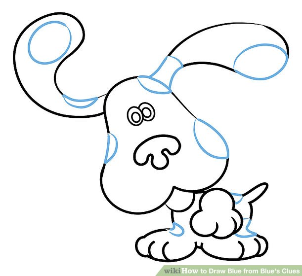 611x560 How To Draw Blue From Blue's Clues Steps