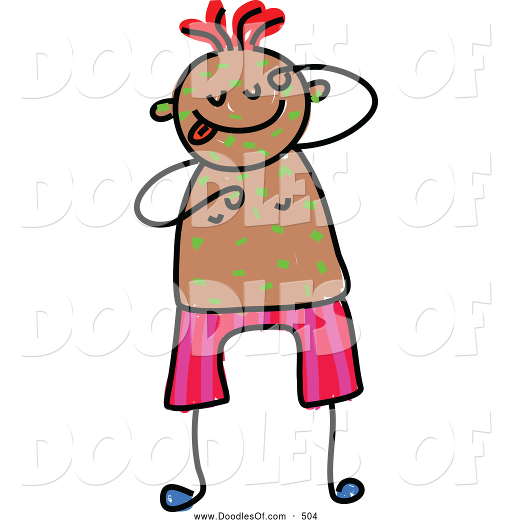 1024x1044 Vector Clipart Of A Child's Drawing Of A Boy Itching Green Spots