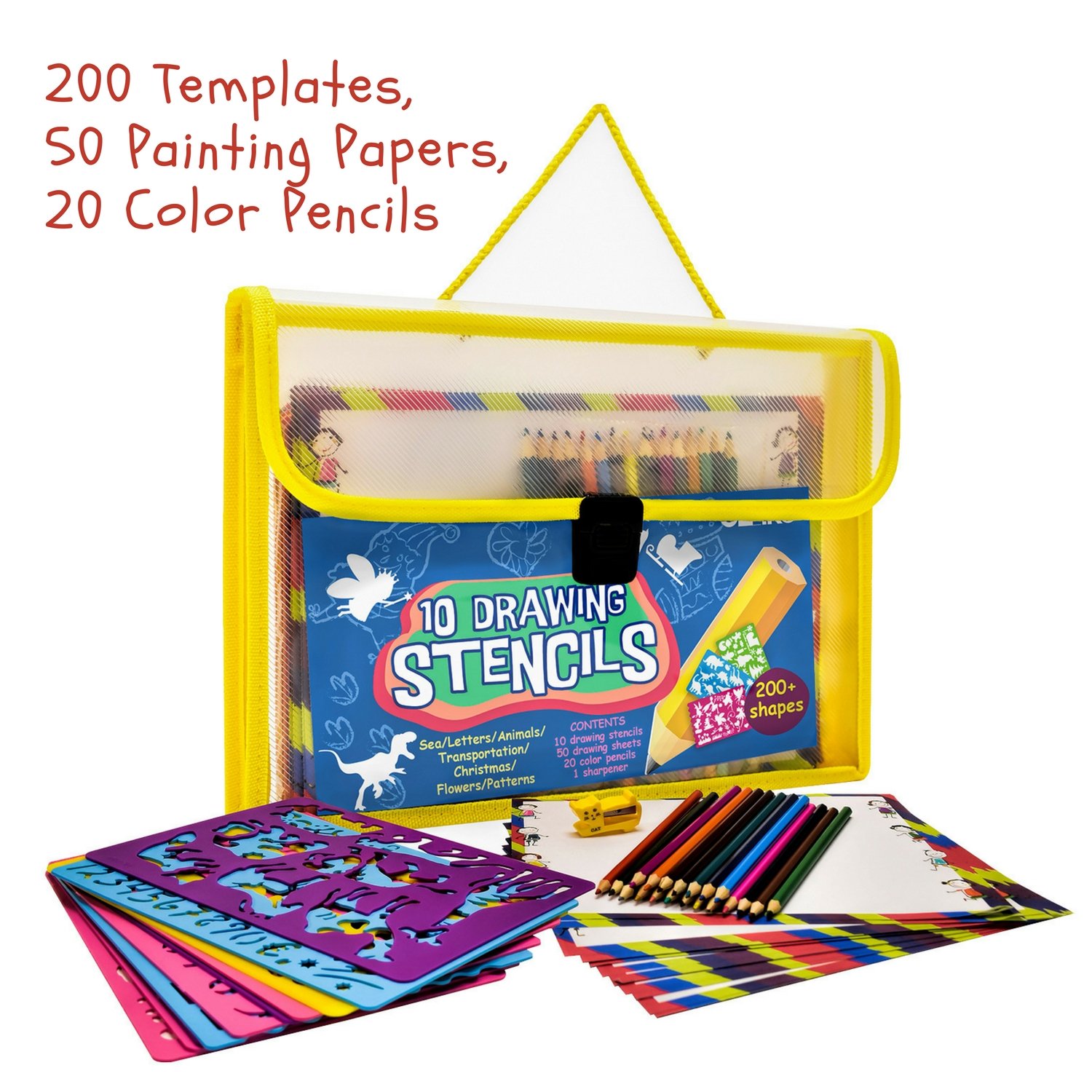 1500x1500 Drawing Stencils Art Set For Kids Templates, Decorated