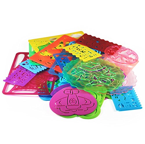 500x498 Pc Stencil Drawing Kit W Case Full Set Of Drawing Stencils