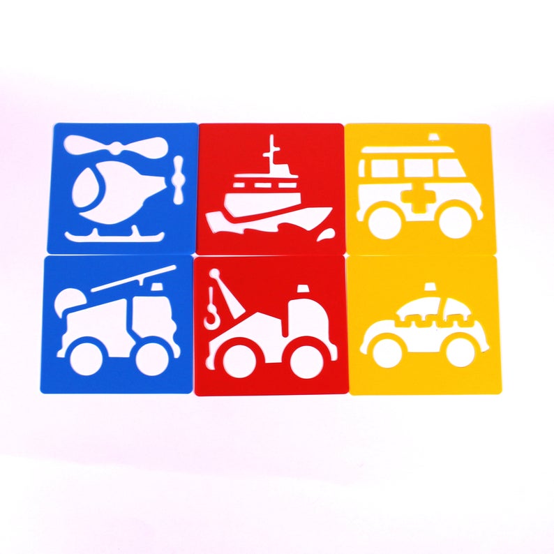 794x794 Plastic Public Services Art Stencils Set For Kids Drawing Etsy