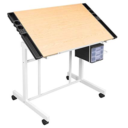 425x425 Table Drafting Drawing Adjustable Art Desk Craft White