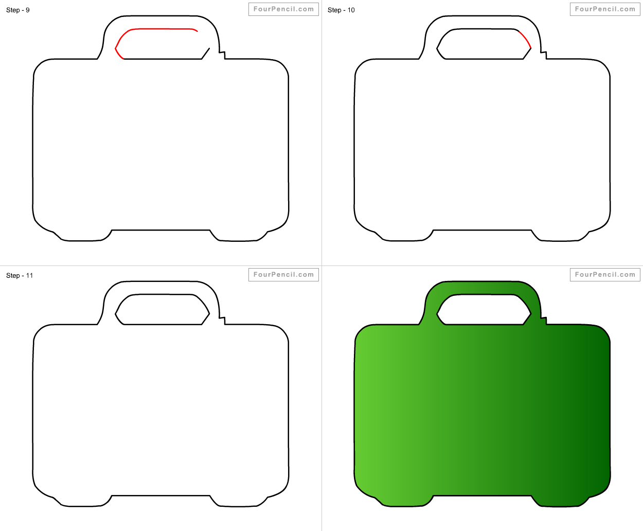 1250x1032 How To Draw Suitcase For Kids Step