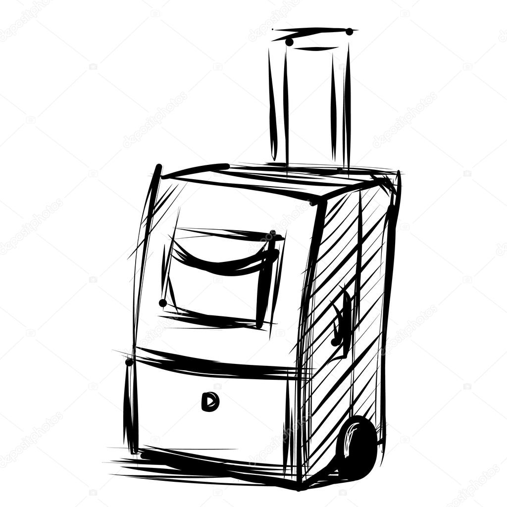 1024x1024 Luggage Drawing Suitcase For Free Download