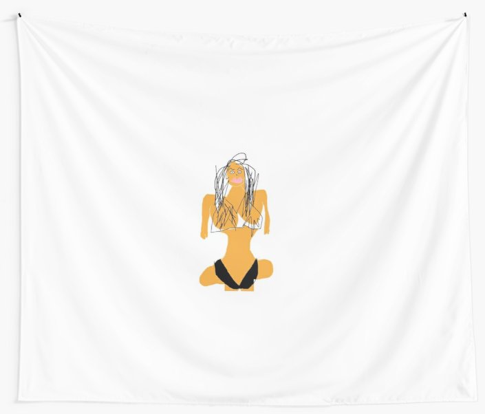 705x602 Kylie Jenner Bad Drawing Wall Tapestries