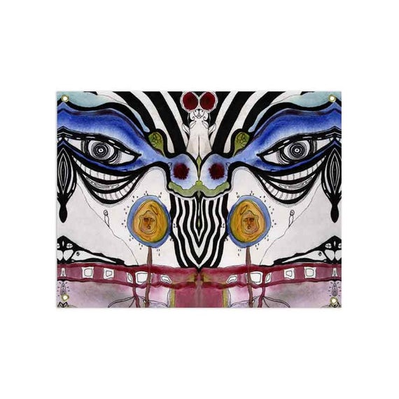 570x570 psychedelic blue tapestry wall hanging colorful tapestries art etsy