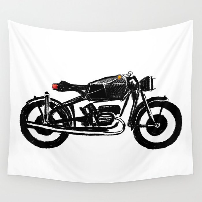700x700 untitled motorcycle drawing wall tapestry