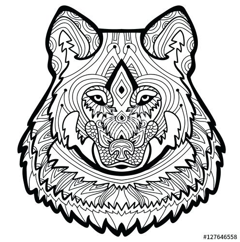 496x500 Coloring Pages Tattoo Coloring Book Wolf Strong Is Drawn