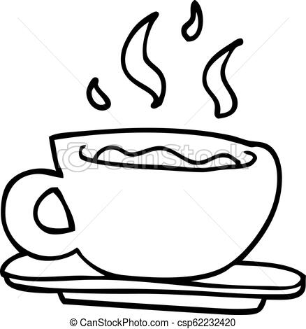 438x470 Line Drawing Cartoon Cup Of Tea