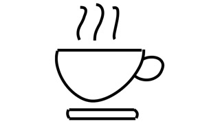 320x180 Coffee Tea Cup With Smoke Line Drawing Illustration Animation