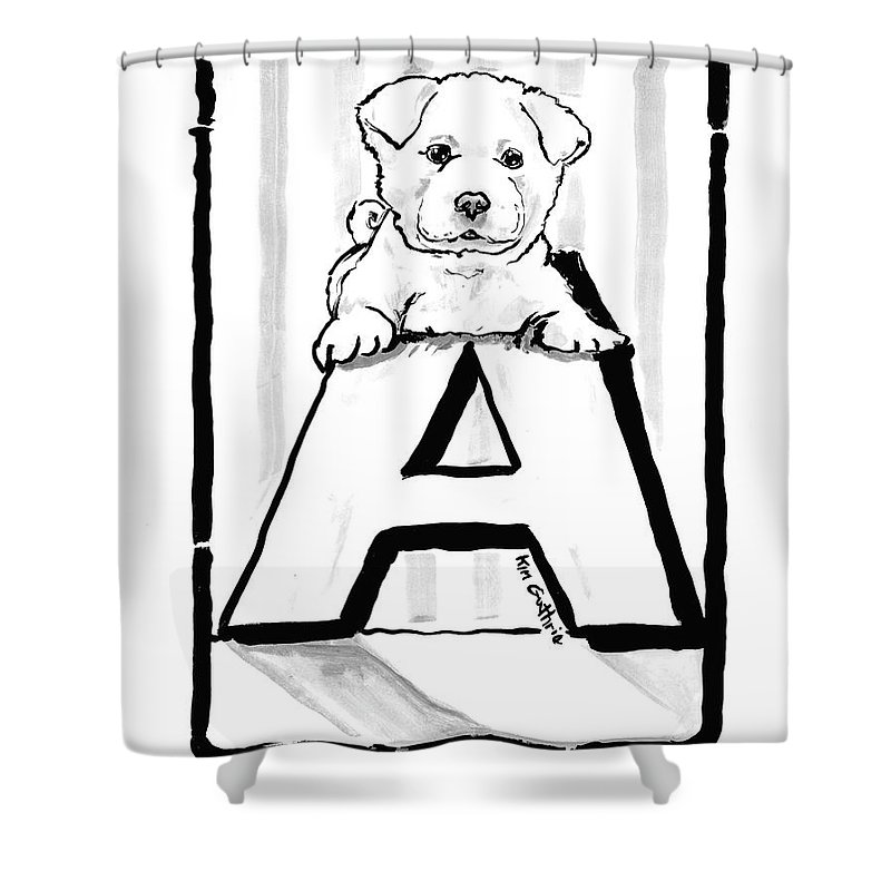 800x800 Dog Drawing Akita Shower Curtain For Sale