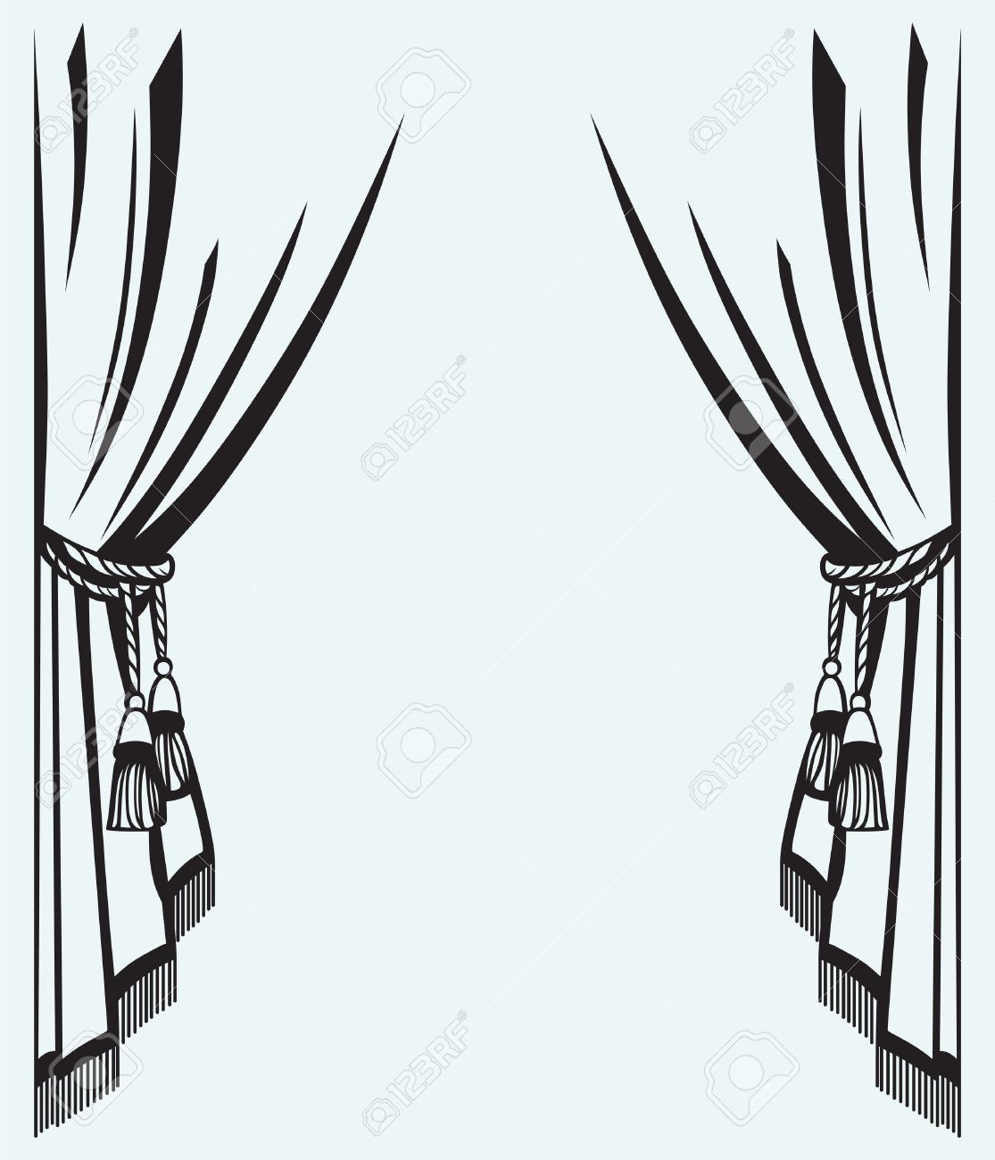 1115x1300 Cinema Curtain Line Drawing Vector Image