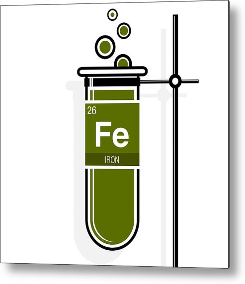 493x572 Iron Symbol On Label In A Green Test Tube With Holder Element